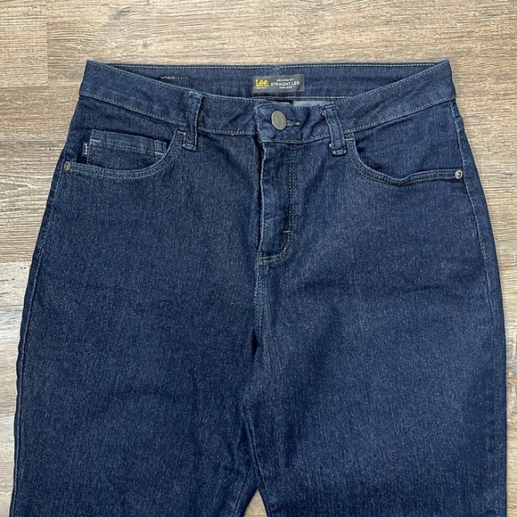 Lee Petite Relaxed Fit Straight Leg High Rise Blue Jeans Slims Sz 8P No Sz Tag - Picture 5 of 11
